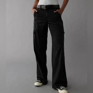 American Eagle Outfitters Stretch black Cargo flares size 4